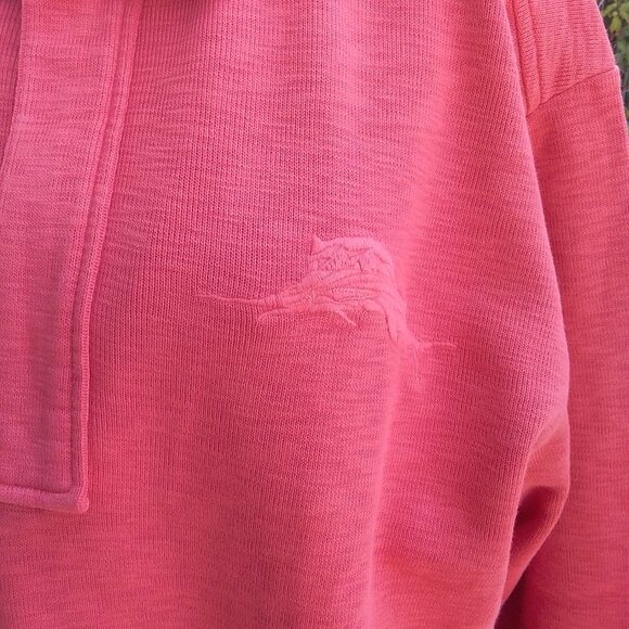 Tommy Bahama Men's Top Pullover Size M Red Short Zipper Embroidered Long Sleeves - Picture 6 of 7